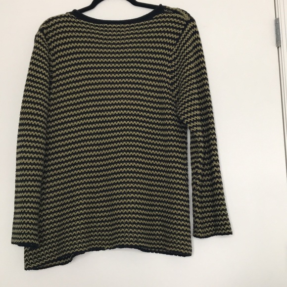 Olive green and black striped cotton Habitat sweater - Picture 3 of 12